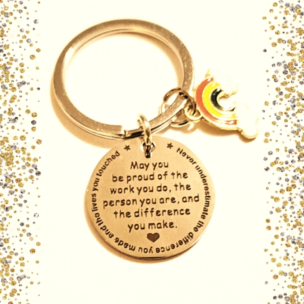 🌈 Be Proud/Thank You Rainbow Keychain 🌈